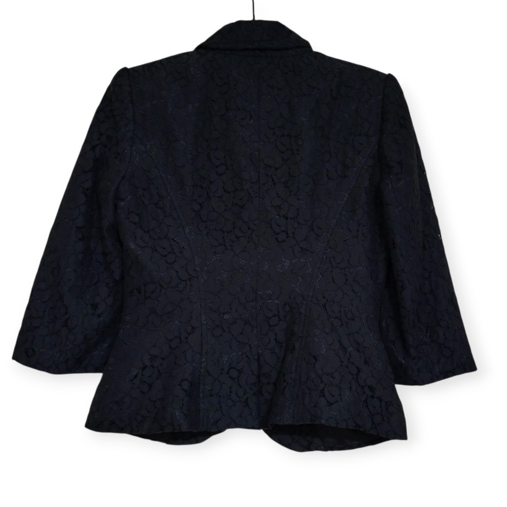 The Limited Womens S Black Lace Blazer Dark Academia Goth Coquette 3/4 Sleeve - Picture 5 of 6
